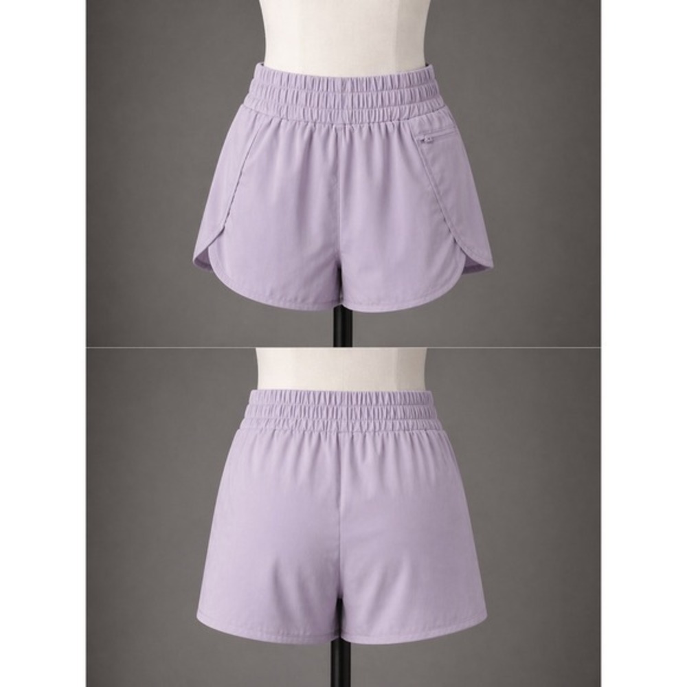 Lalala Athletic Shorts M Lilac Running Gym Workout‎ Shorts Zipper Pocket